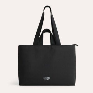 BAGSMART Large Zipped Tote Bag with Luggage Sleeve - Black
